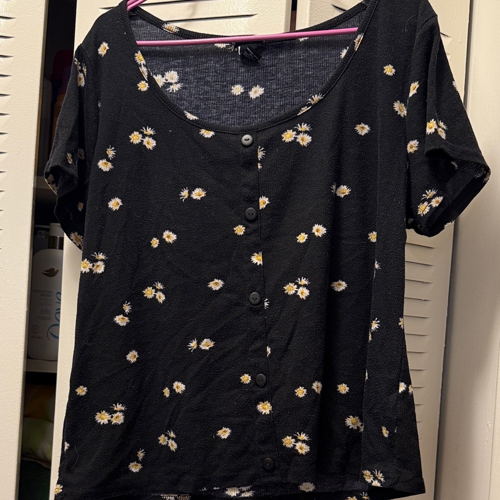 Black Floral Blouse